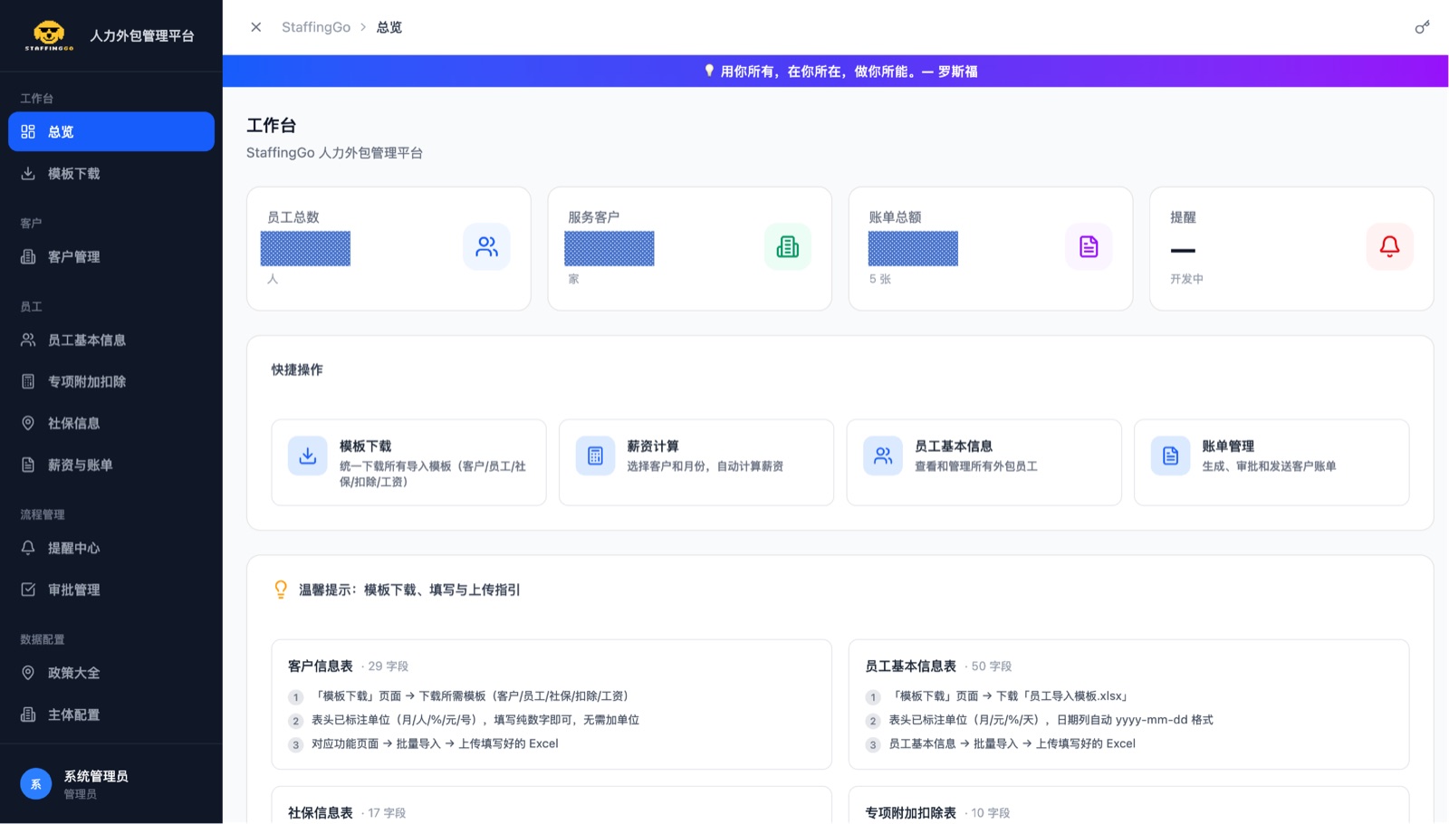 StaffingGo 人力外包管理平台工作台
